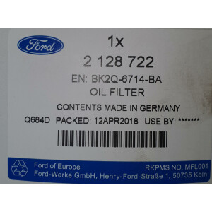 Original Ford Transit MK8 ab 08/2013 2.2 TDCI Inspektionskit Euro 5 Luft/Öl/Diesel NEU