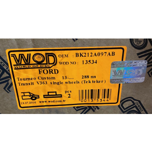 1x Set Ford Transit / Tourneo Custom Bremsscheiben Hinten 2013002 NEU
